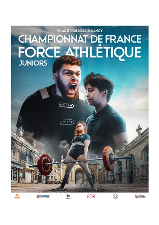 Affiche officielle de Championnats de France Juniors U24 de Force Athlétique FA 2026